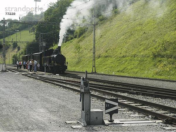 Geländer Zug Berner Oberland Kanton Bern Dampflokomotive