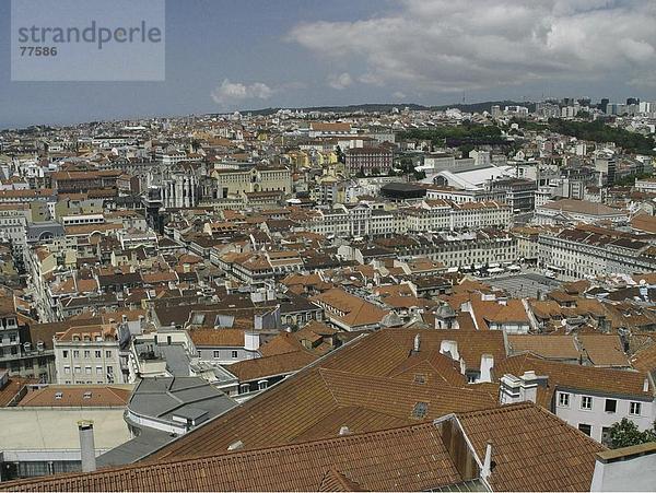 10649693  Baixa  Dächer  Lissabon  Portugal  Rossio  Stadt  Stadt  Überblick