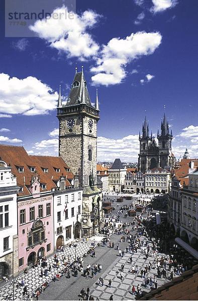 10649862  Altstadt  Altstadt  Ring  Prag  Rathaus  Teynkirche  Tschechien  Europa  Turm  Tyn Kirche  Turm  Überblick