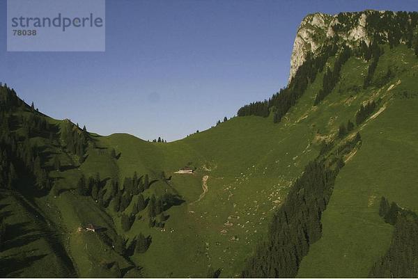 Landschaftlich schön landschaftlich reizvoll Hütte Europa Berg Himmel Alpen Schweiz