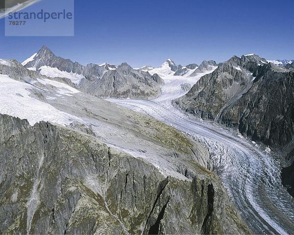 Landschaftlich schön landschaftlich reizvoll Berg Alpen Luftbild Kanton Wallis