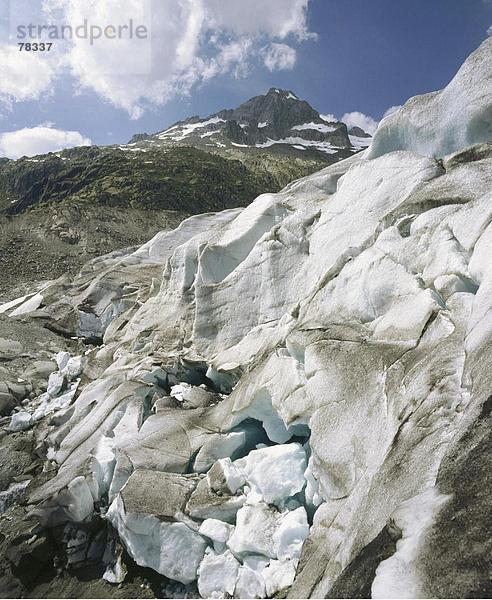 Europa Berg Alpen Gletscher Schweiz Kanton Wallis
