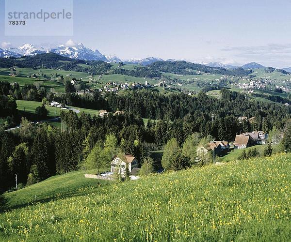 Landschaftlich schön landschaftlich reizvoll Berg Hügel Wald Schweiz