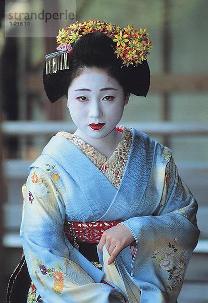 Nahaufnahme der Geisha  Japan