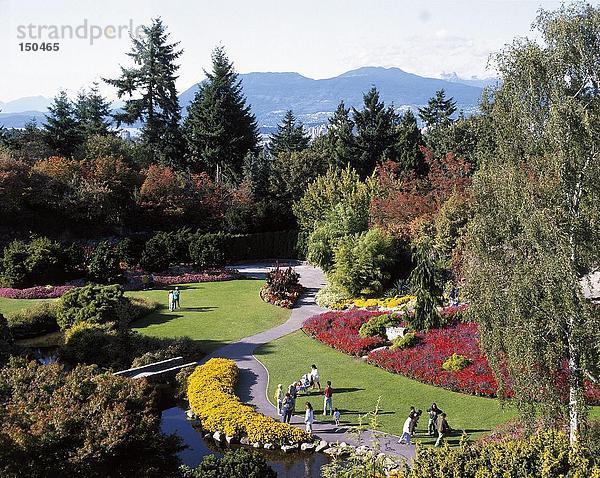 Erhöhte Ansicht von Touristen im Park  Queen Elizabeth Park  Vancouver  British Columbia  Kanada