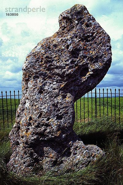 Megalith Stein im Feld  Salisbury Plain  Wiltshire  England