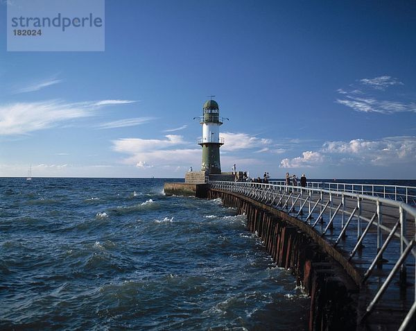 Himmel Küste Leuchtturm blau Mecklenburg-Vorpommern Deutschland