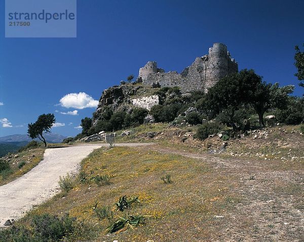 Ruine der Burg  Asklipion  Rhodes  Dodecanese Inseln  Griechenland