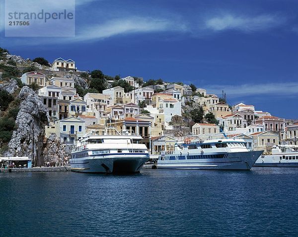Hafen Gebäude Boot Hintergrund Griechenland