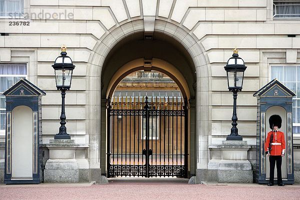 Palastwache am Post  Buckingham Palace  London  England