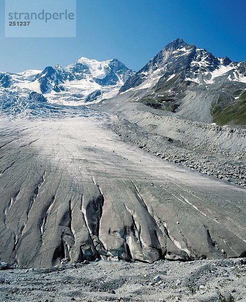 10095152  Alpen  Gebirge  Landschaft  Eis  Gletscher  Moirygletscher  Moräne  Klippe  Sommer  Wallis  Schweiz  Europa