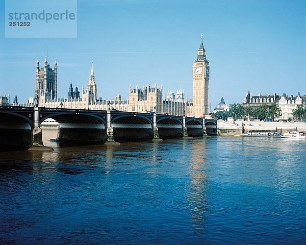 Europa Großbritannien London Hauptstadt Themse Parlamentsgebäude Big Ben England