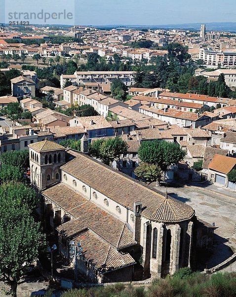 10209377  Carcassonne  Dächer  Frankreich  Europa  Kathedrale  Frankreich  Europa  Überblick