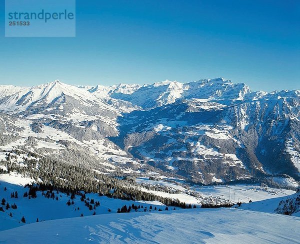 Panorama Landschaftlich schön landschaftlich reizvoll Europa Berg Alpen Schweiz Kanton Waadt