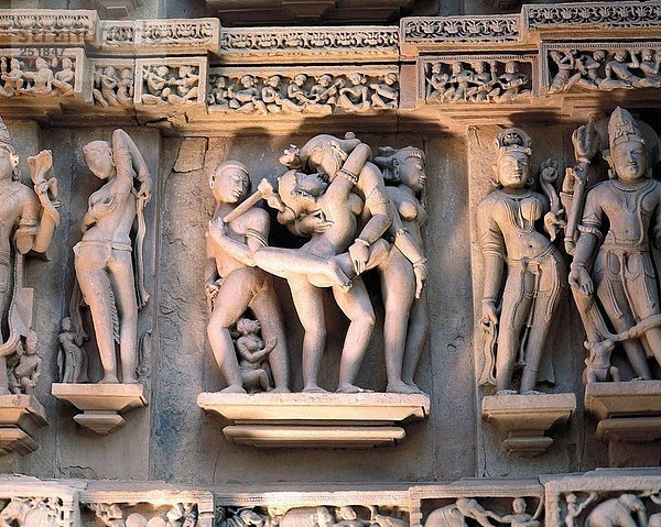 10458381  Detail  erotische Figuren  Indien  Asien  Kajuraho Stadt  Kultur  Lakshmana Tempel  Madhya Pradesh