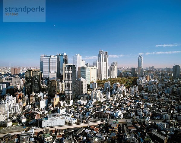 Wohnhaus Gebäude Hochhaus Tokyo Hauptstadt Wohngebiet Draufsicht Asien Ortsteil Japan Shinjuku