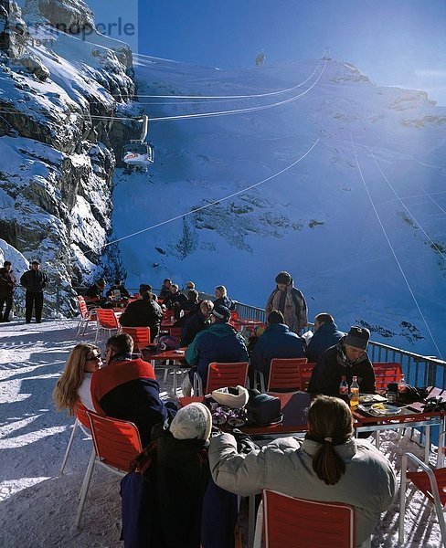 Berg Winter Restaurant Alpen Gast Seilbahn Kanton Obwalden Betrieb