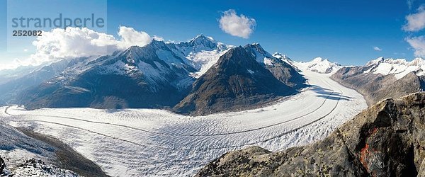 Europa Berg Eis Alpen Panorama Schweiz Kanton Wallis