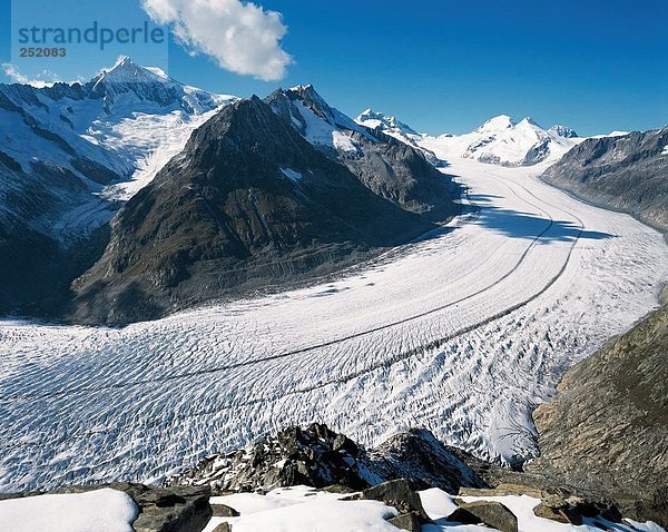 10634194  alpine  Blick Alpen  Gebirge  Landschaft  Aletschgletscher  Gletscher  Schweiz  Europa  vom Eggishorn  Eis  Gletscher