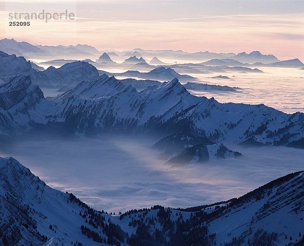 Panorama Landschaftlich schön landschaftlich reizvoll Europa Berg Schweiz Nebelmeer