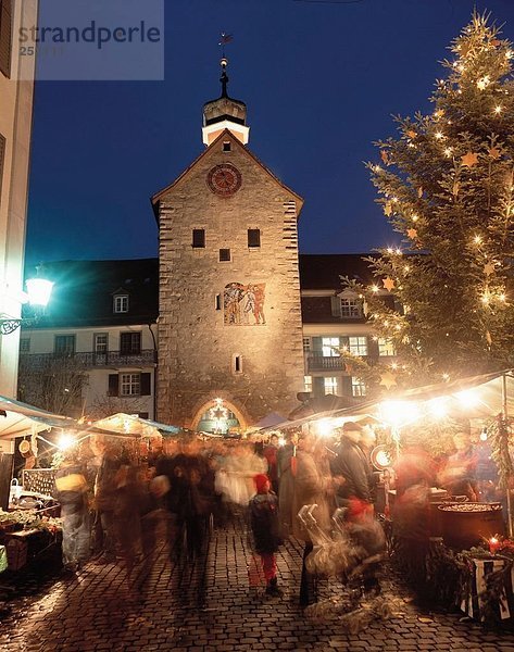 Europa Mensch Menschen Nacht Altstadt Christ Kanton Thurgau Markt Schweiz bei Nacht