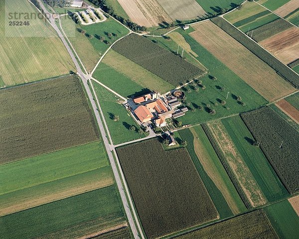 10116766  Bauernhäuser  Bauernhof  Felder  Landwirtschaft  Luftaufnahme  Luftaufnahme  Schweiz  Europa