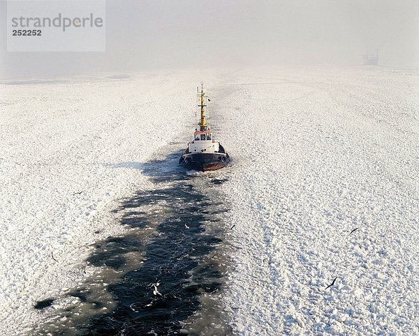 Winter Meer Eis Schiff Eisbrecher Ostsee Baltisches Meer