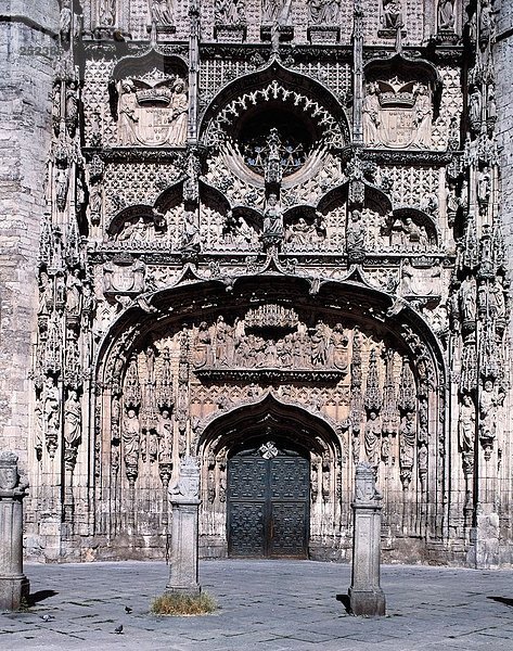 10237639  Architektur  Gothic  Bau-Skulptur  Detail  Gotik  Kirche  Kloster  San Pablo  Haupteingang  Portal  Sp