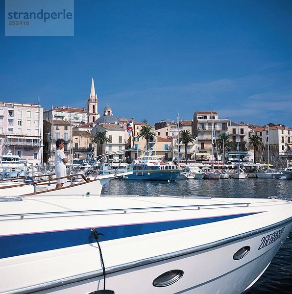 10276107  Ansicht  Calvi  Frankreich  Europa  Hafen  Port  Kirche Ste Marie Gewalt  Korsika  Marina  Yachten