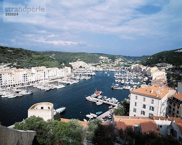 Frankreich Europa Wohnhaus Gebäude Draufsicht Bucht Korsika Platz