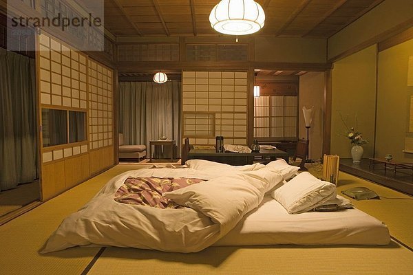 Innenräume des Hotel Schlafzimmer  Hiiragiya Ryokan Hotel  Stadt Kyoto  Japan