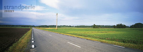 Eine Landstraße in Skane Schweden.