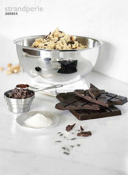 Zutaten für die Herstellung von Schokolade.