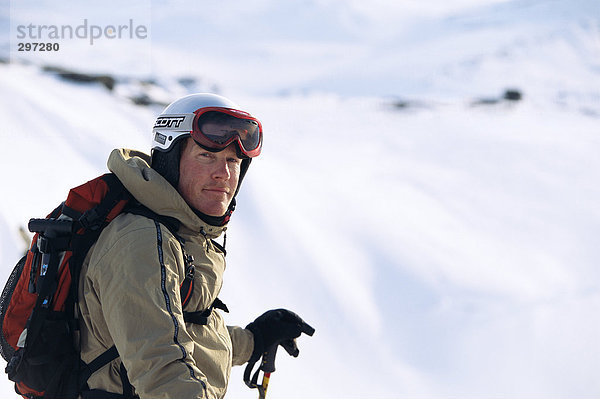 Portrait eines Skifahrers.