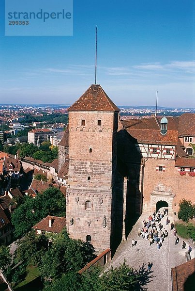 Luftbild von Burg  Kaiserburg  Nürnberg  Bayern  Deutschland