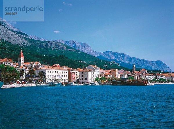 Gebäuden Waterfront  Makarska Riviera  Balkan  Kroatien