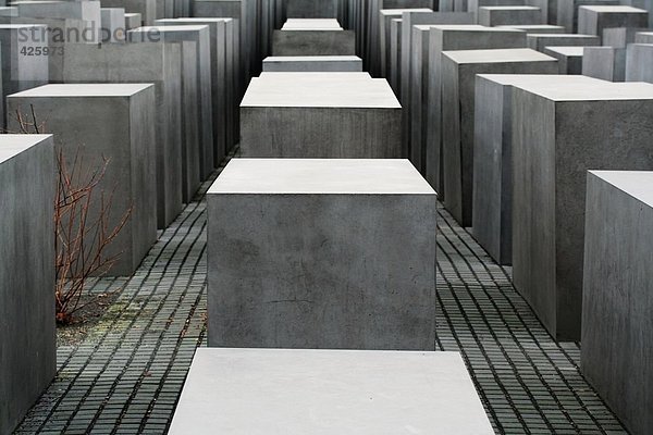 Erhöhte Ansicht der Betonblöcke  Jüdisches Museum  Berlin  Deutschland