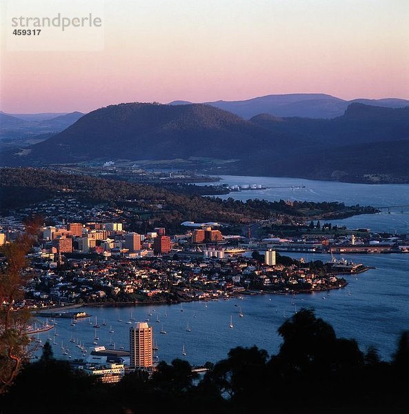 Stadt am Wasser  Hobart  Tasmanien  Australien