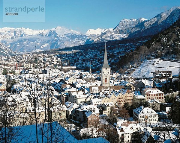 10326826  Berge  Chur  Graubünden  Graubünden  Schweiz  Europa  Stadt  Stadt  Übersicht  Winter