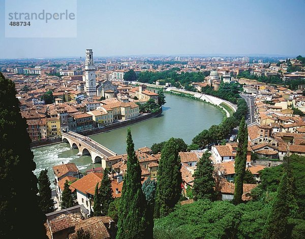 10653560  Old Town  Etsch  River  Fluss  Italien  Europa  Stadt  Stadt  Überblick  Verona
