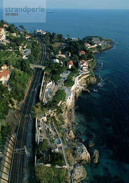 Monaco  aeiraler Blick auf die Küste