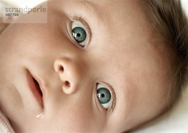 Baby's face  looking at camera  close-up