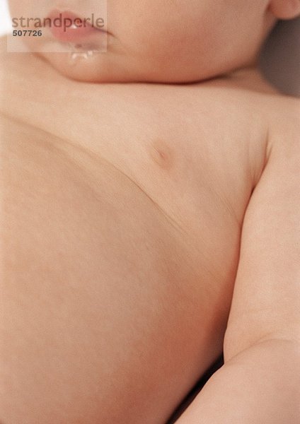 Baby's chin and belly  close-up