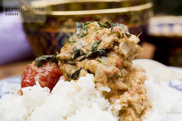 Hähnchencurry mit Reis (Thailand)