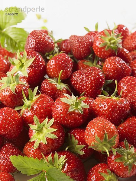 Viele frische Erdbeeren auf einem Haufen
