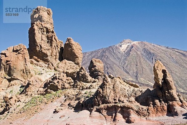 Felsformationen auf Vulkanlandschaft  Pico De Teide  El Teide Nationalpark  Teneriffa  Kanaren  Spanien