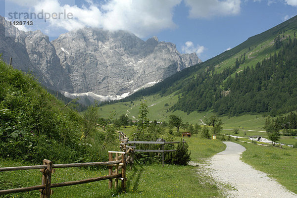 Austria  mountain scenery with farm track