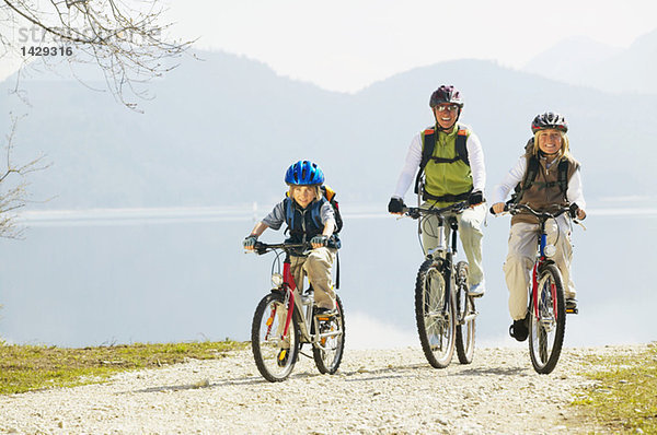 Germany  Bavaria  Walchensee lake  family biking