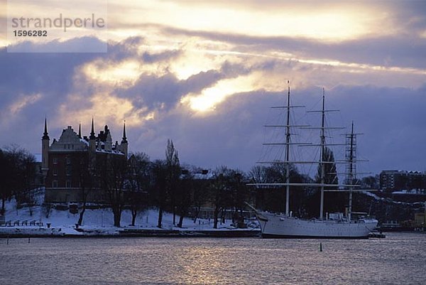 Festgemachten Schiff in Stockholm.