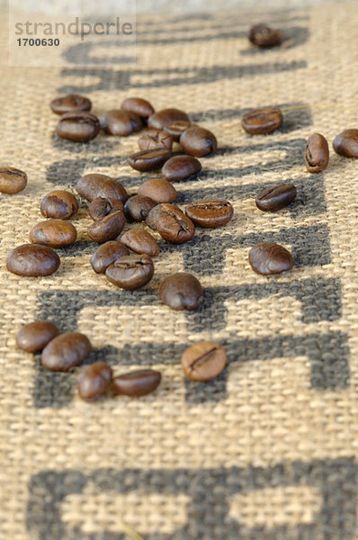 Geröstete Kaffeebohnen  Nahaufnahme